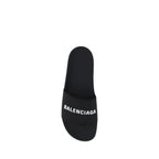 Balenciaga Black Rubber Flat Sandals