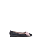 Valentino Garavani Black Calf Leather Bos Taurus Ballet Flats