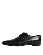 Dolce & Gabbana Black Leather Lace Up Dress Men Derby Shoes