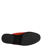 Dolce & Gabbana Orange Suede Slides Flat Slipper Shoes