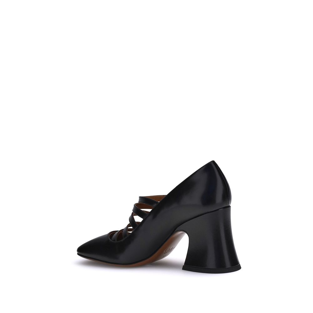 Chloé Black Calf Leather Bos Taurus High Heel Pumps