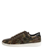 Dolce & Gabbana Brown Exotic Leather Low Top Sneakers Shoes