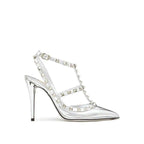 Valentino Garavani Silver Leather High Heel Pumps