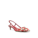 Valentino Garavani Red Leather Mid Heel Pumps