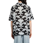 Valentino Black Silk Pattern Shirt