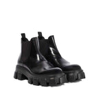 Prada Monolith Leather Ankle Boots