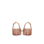 Valentino Garavani Beige Calfskin Mid Heel Pumps