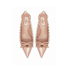 Valentino Garavani Beige Calfskin Mid Heel Pumps