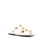 Valentino Garavani White Calfskin Flat Sandals