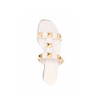 Valentino Garavani White Calfskin Flat Sandals