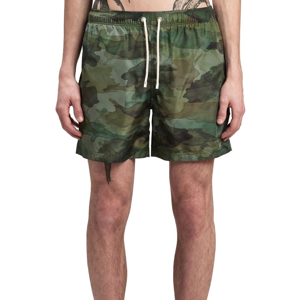 Palm Angels Green Polyester Swim Shorts