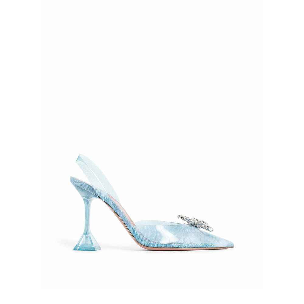 Amina Muaddi Blue Plexiglass High Heel Pumps