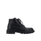 Dolce & Gabbana Black Calfskin Lace-Up Boots