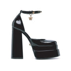 Versace Black Calfskin Platform Pumps