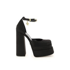 Versace Black Silk Platform Pumps