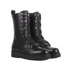Valentino Garavani Black Calfskin Lace-Up Boots