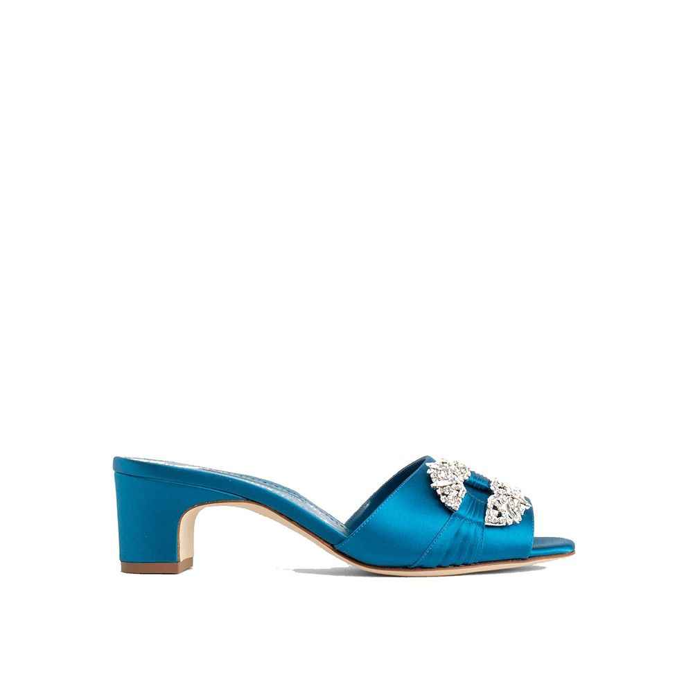 Manolo Blahnik Prinap 050 Satin Mules