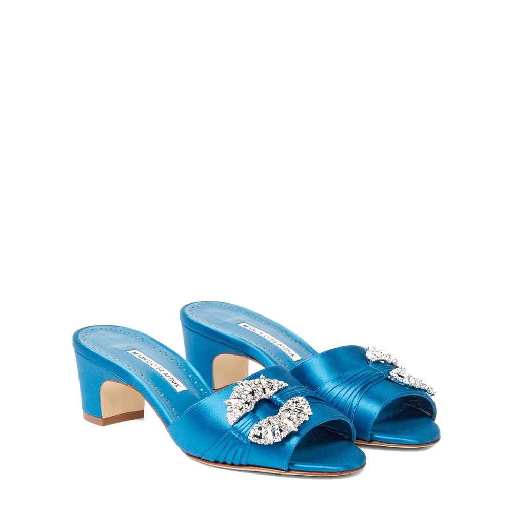 Manolo Blahnik Prinap 050 Satin Mules