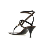 Saint Laurent Brown Calfskin Platform Sandals