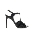 Saint Laurent Black Calfskin Stiletto Heel Sandals
