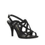 Salvatore Ferragamo Black Leather Stiletto Heel Sandals