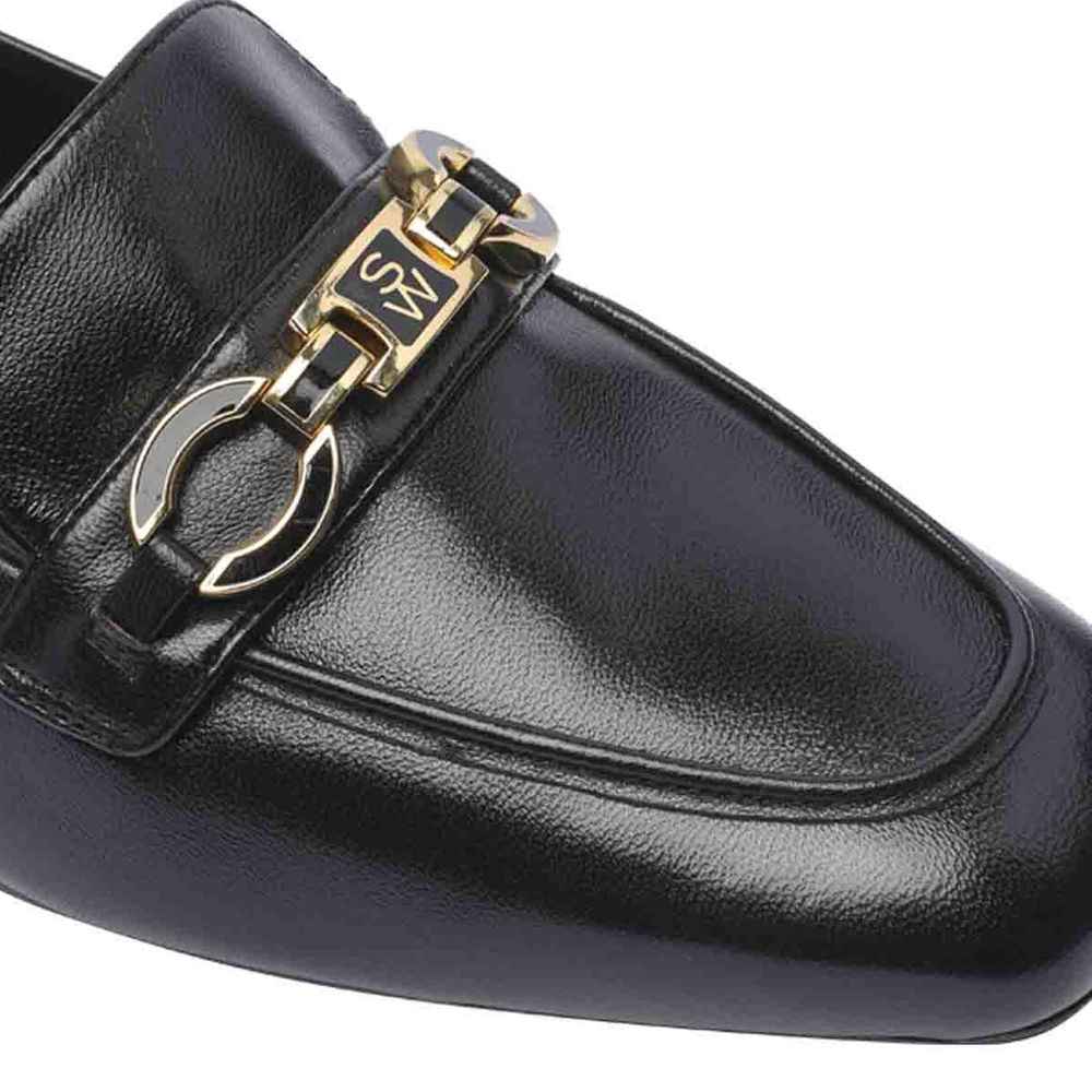 Stuart Weitzman Signature Square Leather Loafers