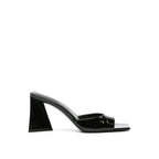 The Attico Black Calfskin Stiletto Heel Sandals