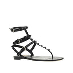 Valentino Garavani Black Calfskin Flat Sandals