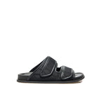 Valentino Garavani Black Fabric Flat Sandals