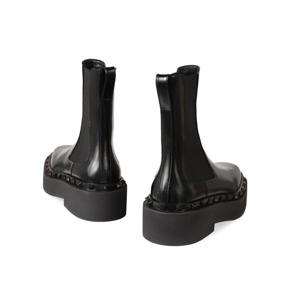 Valentino Garavani Black Calfskin Chelsea Boots