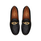 Valentino Garavani Black Calfskin Slip-On Loafers