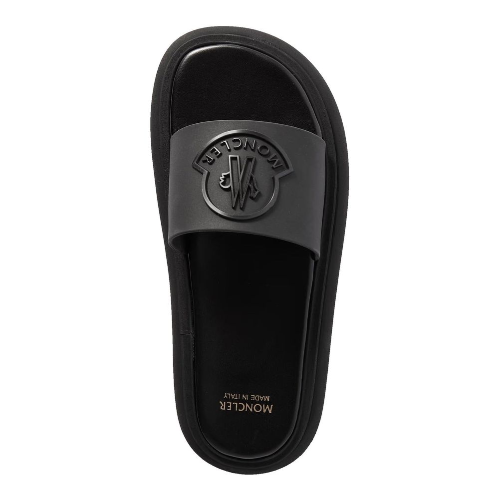 Moncler Black Rubber Slides