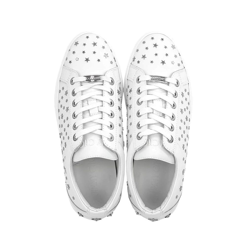 Jimmy Choo White Calfskin Low Top Sneakers