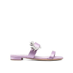 Manolo Blahnik Purple Silk Sandals