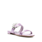 Manolo Blahnik Purple Silk Sandals