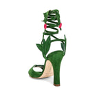 Manolo Blahnik Green Calfskin Strap-On Sandals