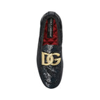 Dolce & Gabbana Black Fabric Slip-On Loafers