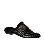 Eleventy Leather Fur Mules