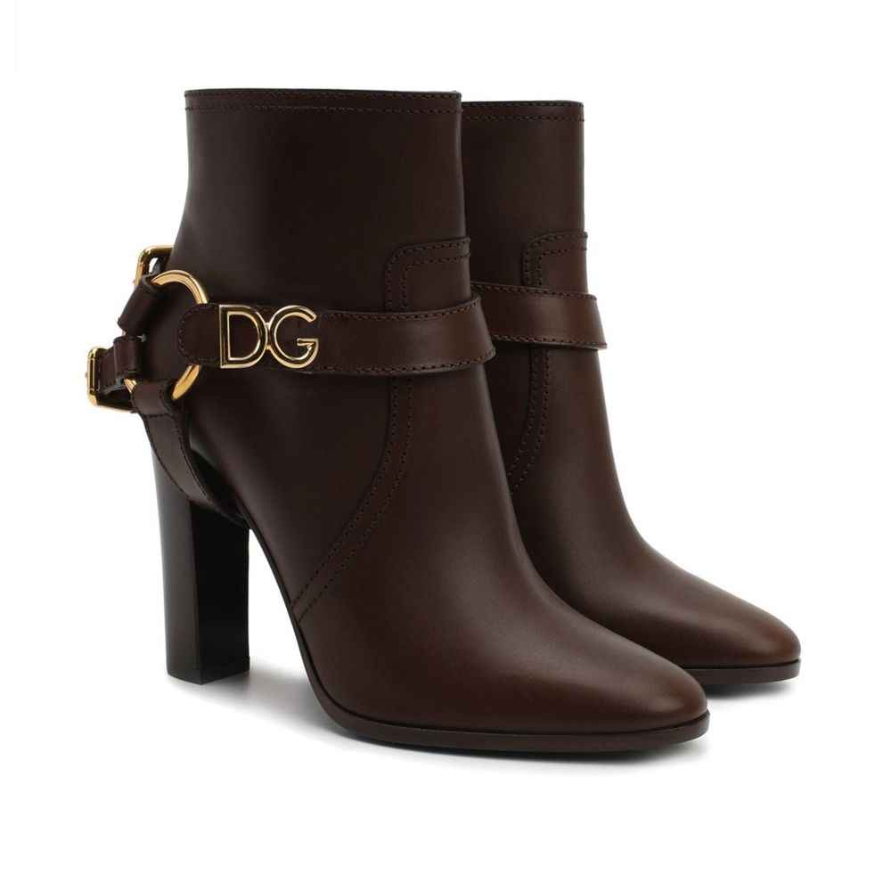 Dolce & Gabbana Brown Leather Ankle Boots