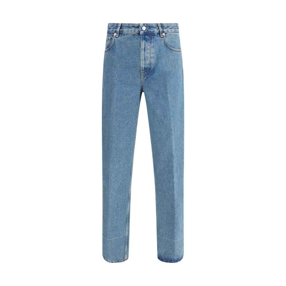 Valentino Blue Cotton Straight-Leg Jeans