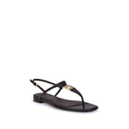 Fendi Purple Calf Leather Bos Taurus Flat Sandals
