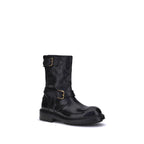 Dolce & Gabbana Black Calf Leather Bos Taurus Lace-Up Boots