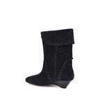 Isabel Marant Black Calf Leather Bos Taurus Ankle Boots