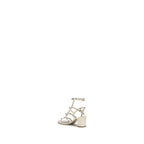 Valentino Garavani Cream Calf Leather Bos Taurus Sandals