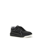 Valentino Garavani Black Calf Leather Bos Taurus Low Top Sneakers