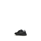Valentino Garavani Black Calf Leather Bos Taurus Low Top Sneakers