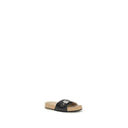 Balenciaga Black Calf Leather Bos Taurus Flat Sandals