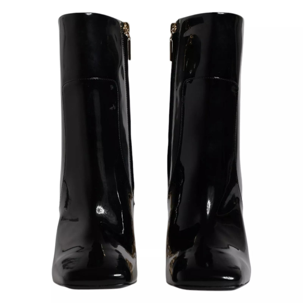 Dolce & Gabbana Black Jackie Leather Mid Calf Boots Shoes