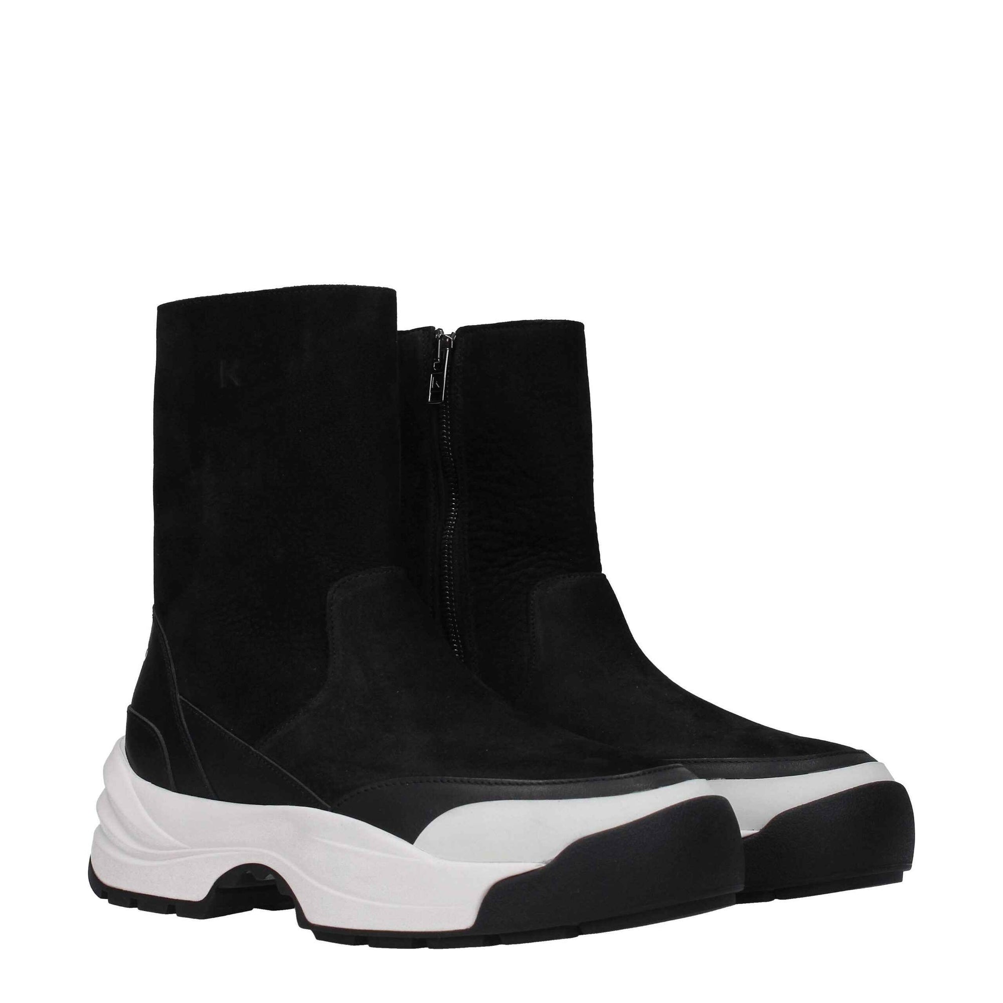 Kenzo Black Leather Ankle Boots