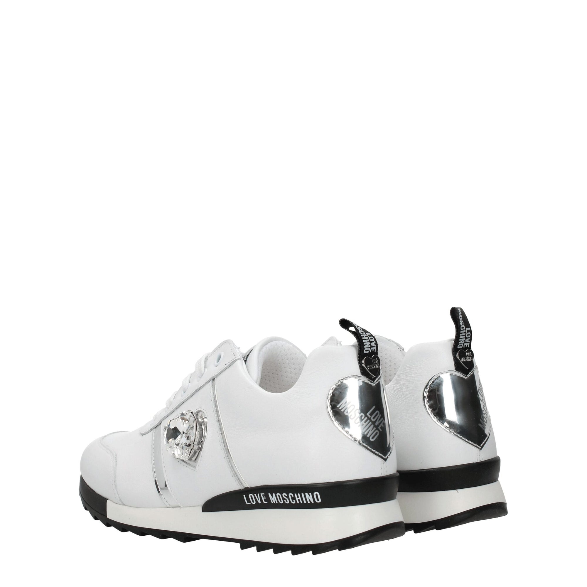 Love Moschino White Leather Low Top Sneakers